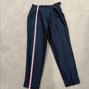 Prada Iridescent Blue Silk Dress Pants